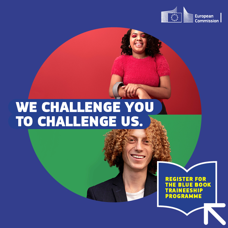 EU_Commission's tweet photo. ⚠️Applications for #EUtraineeship are now open!⚠️

Apply today for the opportunity to learn new skills while working with colleagues from all over the EU!

The traineeship is paid, there is no age limit, and you would start working with us in March 2024.

Deadline: 31 August❗