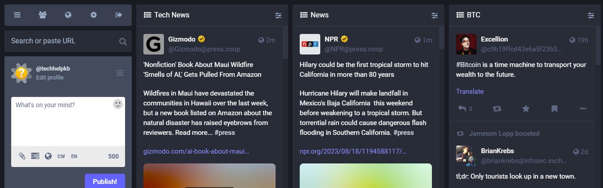 techhelpkb's tweet photo. #TweetDeck fans should give #Mastodon's Advanced Web Interface a try https://t.co/K3TO8E0weW