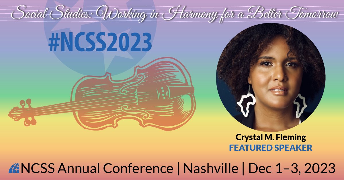We can’t wait to welcome Crystal Marie Fleming as a featured speaker at #NCSS2023! Dr. Fleming is an award-winning sociologist and writer dedicated to scholarly research on racial #oppression and #anti-racism.

➡️ More about Dr. Fleming @alwaystheself : hubs.ly/Q01-gNSG0
