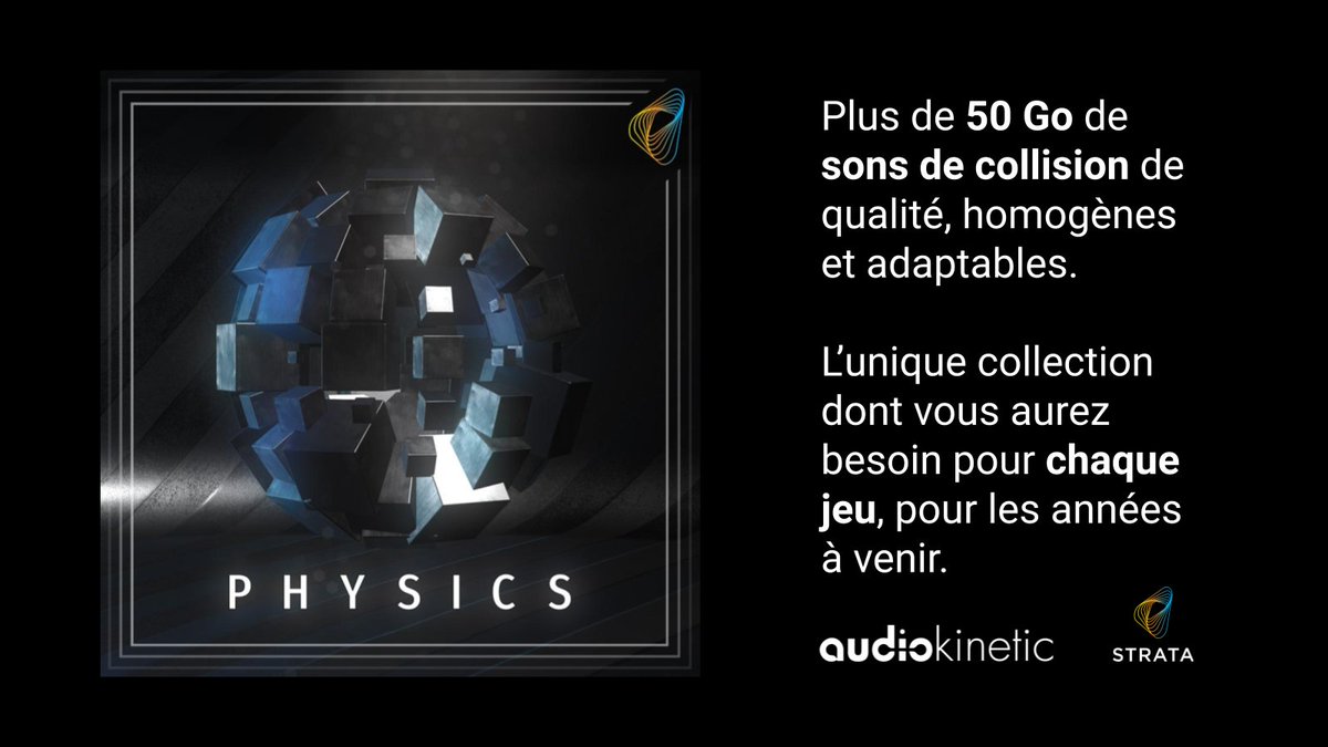 AudiokineticFr's tweet image. Nous venons de sortir notre plus grande et plus versatile collection de SFX multipistes pour #Strata jamais réalisée : Physics.

#Wwise #ReaperDAW
hubs.ly/Q01_scM20