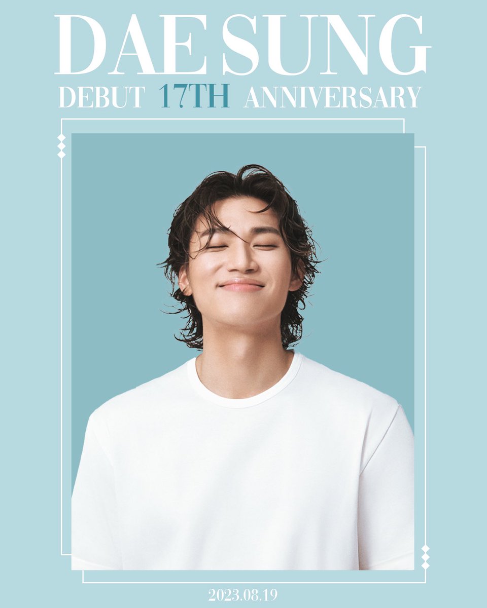 [Anniversary]
오늘은 대성의 데뷔 기념일입니다🎉

대성의 데뷔 17주년을 축하합니다!
언제나 함께해주신 팬분들도 정말 감사드려요!👑❤️‍🔥

#대성 #DAESUNG
#DAESUNG17thAnniversary