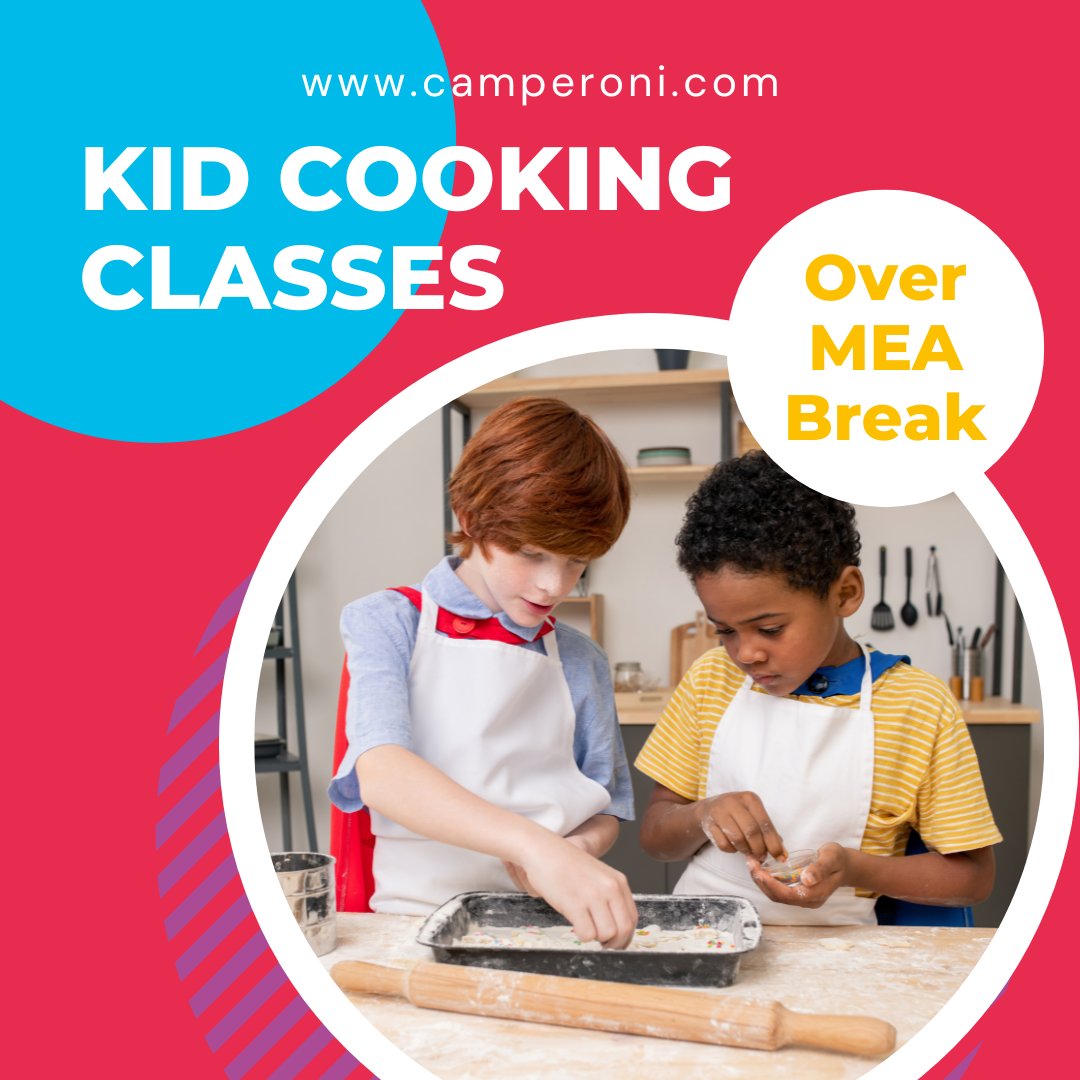 Have a future chef on your hands? Try out a kids cooking class over #meabreak ! Go to camperoni.com/list?filter-by… to find both half-day and full-day #cookingclass options your kids will love! #cookingclassforkids #noschool #twincitiesparent #twincitiesmom