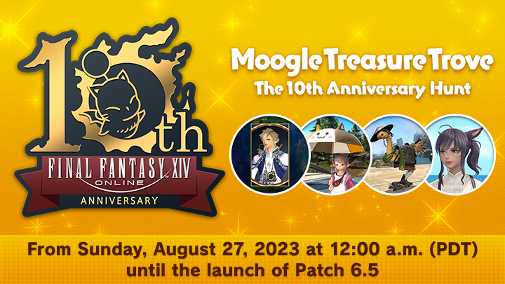 FF_XIV_EN's tweet photo. The Moogle Treasure Trove is back with exciting goodies for #FFXIV’s 10th anniversary! 🤩 https://t.co/GoBMR4ASwe

From Aug. 27 complete specific duties and collect irregular tomestones of tenfold pageantry for a variety of rewards, including the brand-new Fat Cat Parasol! ☂️✨ https://t.co/cq5NS7kITf