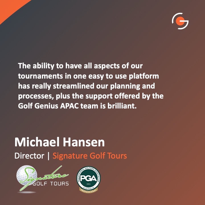 🏆 Signature Golf Tours Review 🏆 

⛳️ Unveiling the Power of Golf Genius! The game-changer you've been waiting for! 🌟 

If you're ready to elevate your golf tournaments, look no further. 🚀 Golf Genius is revolutionising the way we play! 🏌️‍♂️⛳️ #SignatureGolf #GameChangingTech