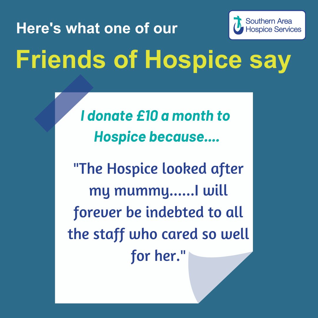 hospiceSAHS's tweet photo. 𝗙𝗿𝗶𝗲𝗻𝗱𝘀 𝗼𝗳 𝗛𝗼𝘀𝗽𝗶𝗰𝗲 𝗪𝗲𝗲𝗸
There are many reasons why people join our 'Friends of Hospice' community:
- To help support Hospice care
- To remember a loved one
- To join a community
For more information visit https://t.co/8HDEAcLHUA or call 028 302 67711 https://t.co/fZYYHVrAoO