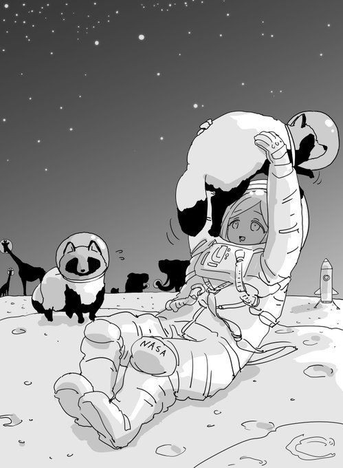 ファンボックスに『水星たぬきに遭遇するライラさん』リクエストが来たので描きました 