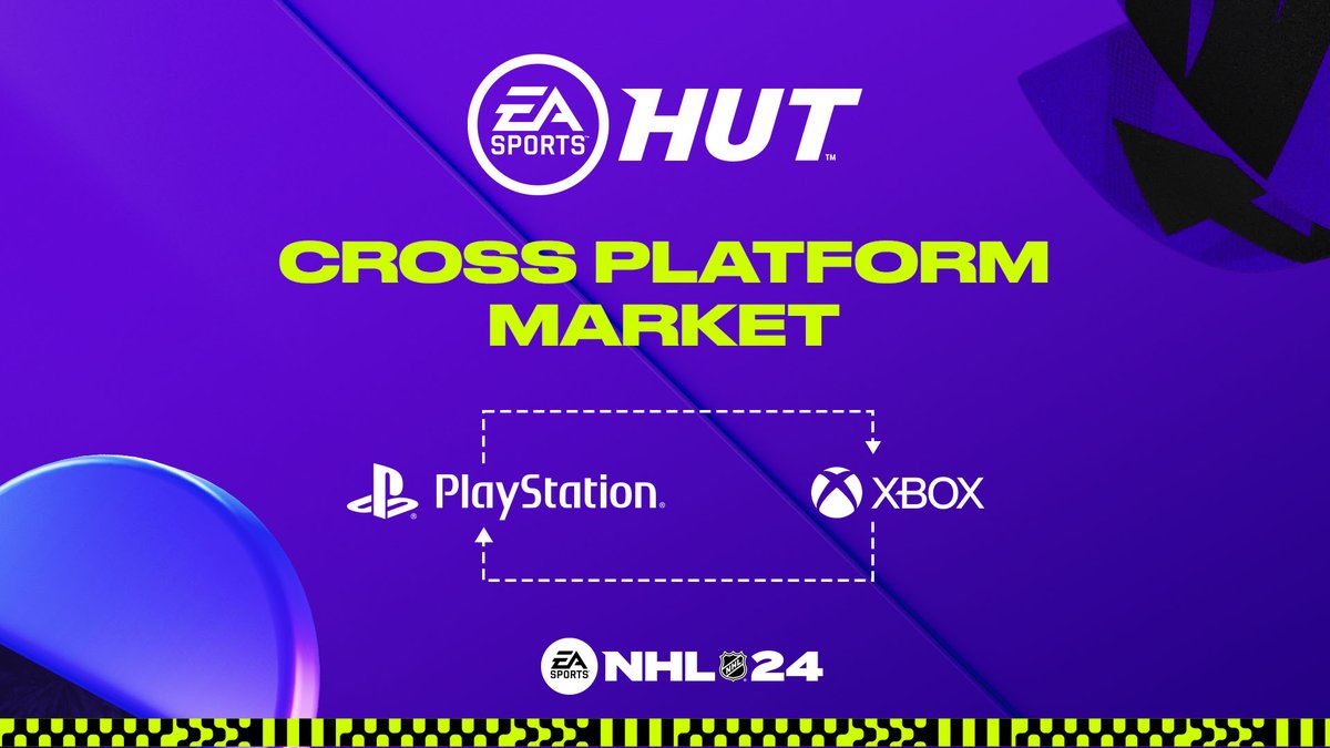EASPORTSNHL's tweet photo. For the first time in HUT 🔀 #NHL24

NHL 24 will feature a Cross Platform Market for players on the same console generation 

Learn more 📝 https://t.co/E2peayPEeB https://t.co/vABd1EyN9A
