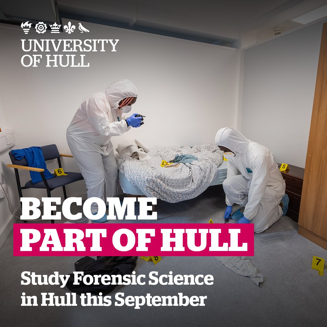 Study Forensic Science at the University of Hull, and you'll gain hands-on experience in forensic investigation and evidence analysis.

You can still join us this September - apply through #Clearing now!

☎️ Call: 01482 534658
💻 Apply online: hull.ac.uk/study/undergra…