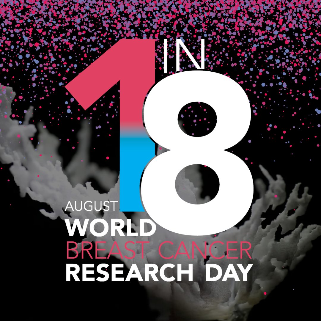 Today is August 18th - #WorldBreastCancerResearchDay. Did you know that 1 in 8 women and 1 in 833 men will receive a breast cancer diagnosis? To us, that's way too many. #wbcrd #celebratewithscreening #loveyourbreasts #loveknowsbreasts #bcsm #dslf