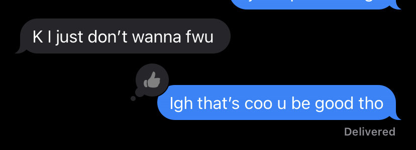 Shawty said she don’t wanna fw me u thought I was finna chase lol