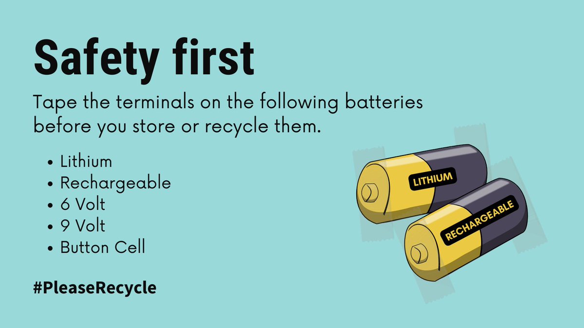 Leave new batteries in their original package until you're ready to use them. Tape the terminals on these used batteries before you store or recycle them.