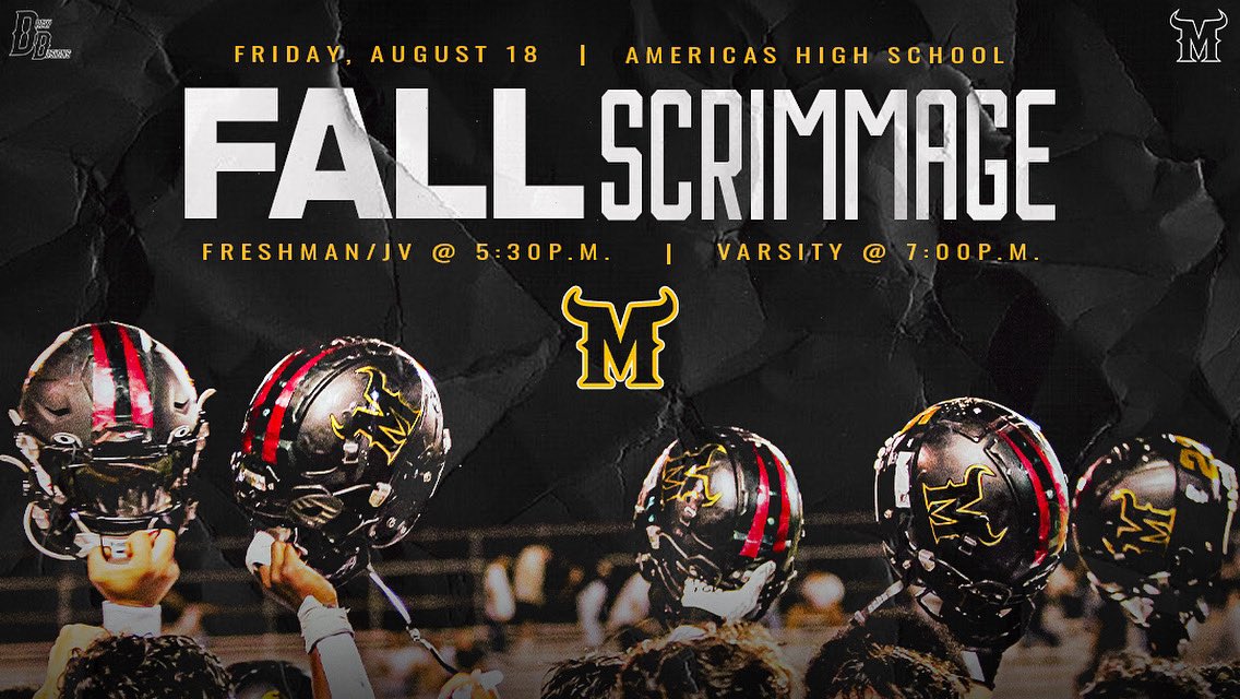 Scrimmage Day!〽️

There will not be a charge at the gate, the clear bag policy is in effect, and concessions will be sold.

@leighadrian @PHSMatadorFB @JSalgado_PHS @DGonzalezPHS @Ms_Castro_PHS @YISDAthletics1 @MatadorStuCo @ParklandCheer