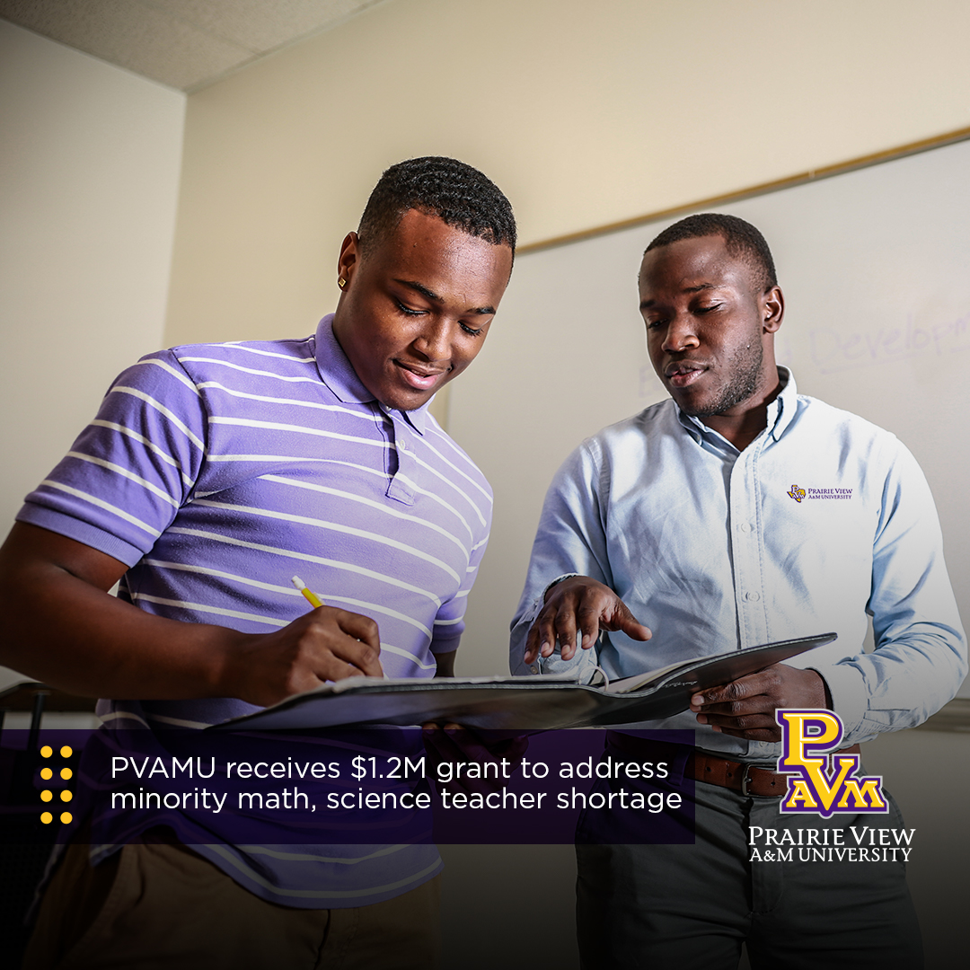 PVAMU's tweet photo. PVAMU receives $1.2M grant to address minority math, science teacher shortage:
https://t.co/Vc0IRNZ5qU https://t.co/A5c7Ke3LtS