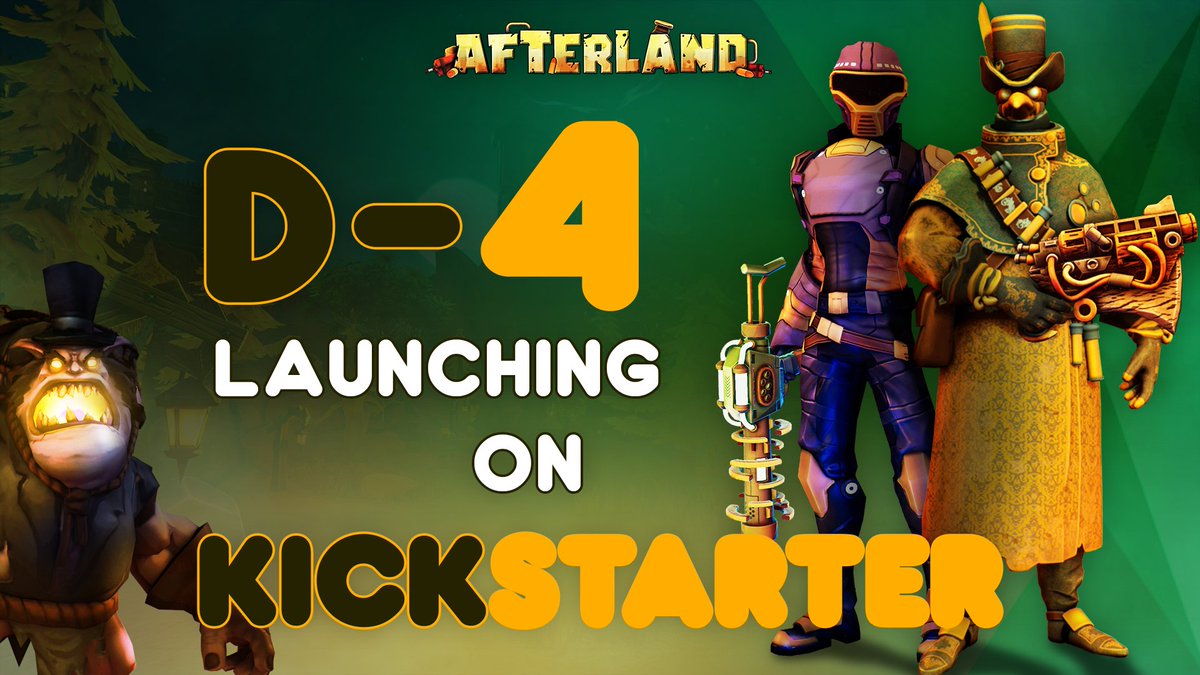 "😲 Olala! Just 4 days left and the big Kickstarter moment is here! 
The anticipation is palpable! 🎉 #Afterland #CountdownToKickstarter #4DaysLeft