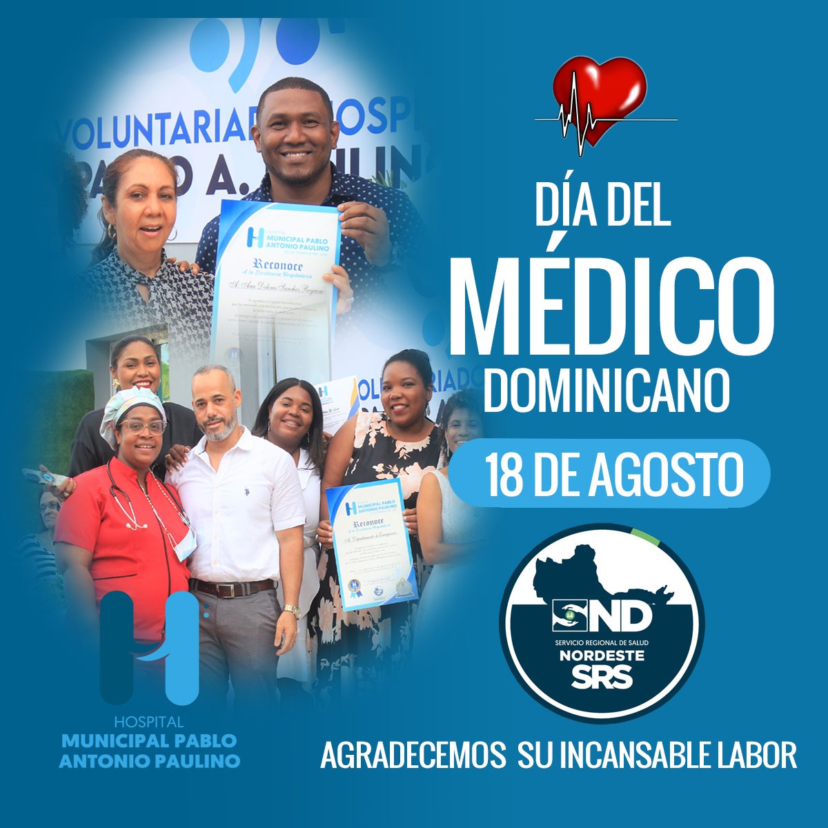 AHospablo's tweet image. 🙌¡Feliz Día del Médico Dominicano!
👏Desde el HPAPL reconocemos la labor excepcional de cada profesional de la salud que sirve en nuestra red de centros con pasión y compromiso.

👇Felicita a tu doctor (a) favorito (a) en su día.
#HPAPL
#SRSND
#SNSRD