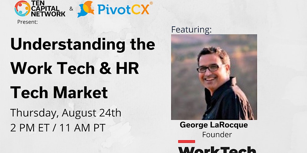Next week we'll be talking with George LaRocque from @WorkTech   and @TEN Capital Network as we take a comprehensive look at the HRTech industry and say what's hot and what's not eventbrite.com/e/understandin…