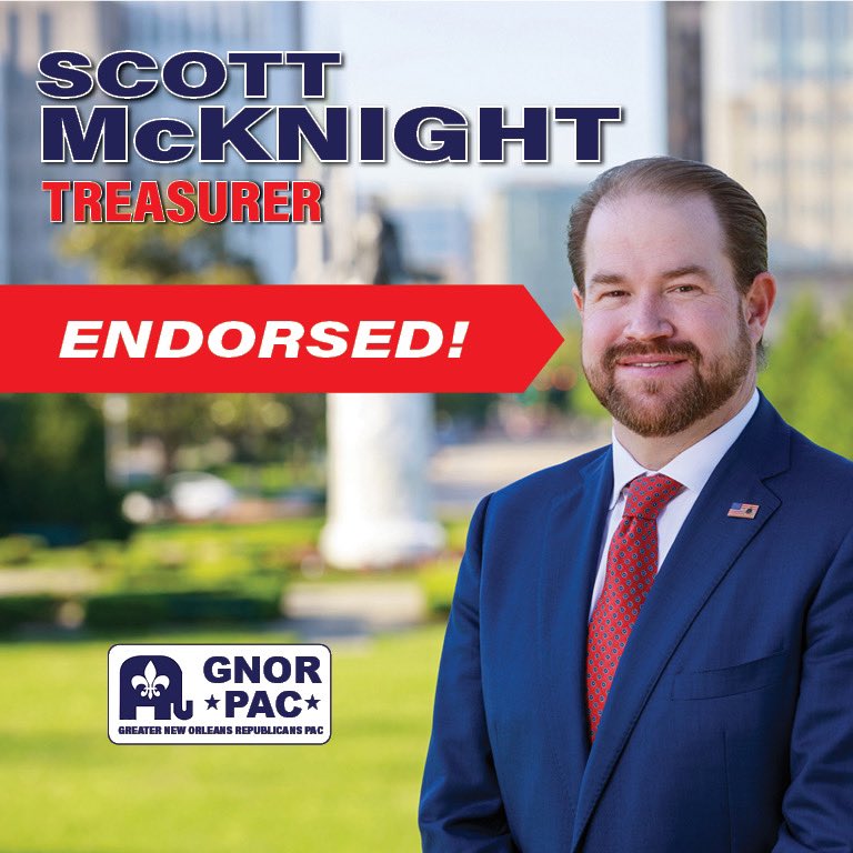 GNORPAC endorses @mcknight4la for Treasurer