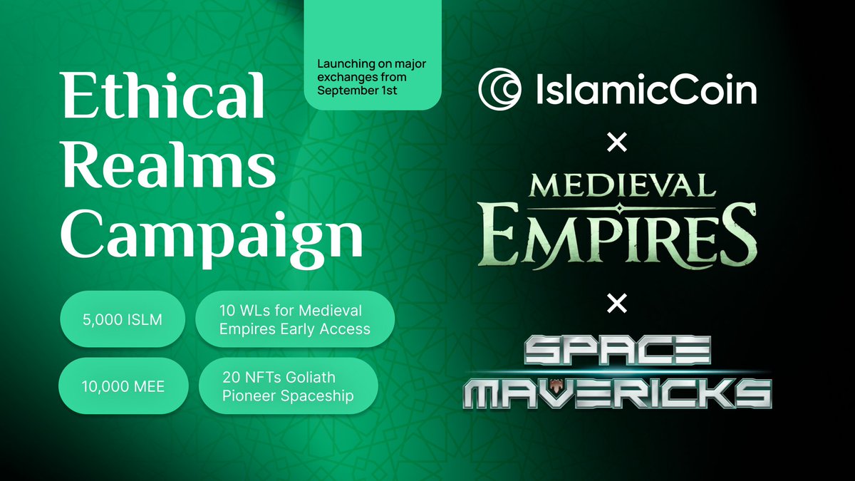 #IslamicCoin Ethical Realms Campaign with <a href="/MedievalEmpires/">Medieval Empires</a> &amp; @Space_Mavericks is live on <a href="/taskonxyz/">TaskOn | Ultimate Web3 Community Growth Platform</a>!

Dive into a world where community, ethics, and exclusive rewards converge ➡️ taskon.xyz/campaign/detai…