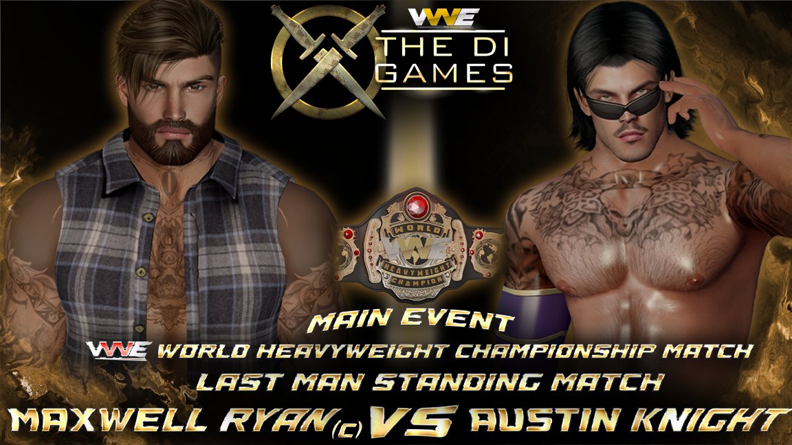 vwewrestling's tweet photo. The #DiGames will get under way in just one hour featuring our MAIN EVENT!
The decades old rivalry between the defending Champion Maxwell Ryan and the challenger Austin Knight finally comes to an end...
There can only be one LAST MAN STANDING!
https://t.co/TOAJSo3yEb https://t.co/v71SKogMxx