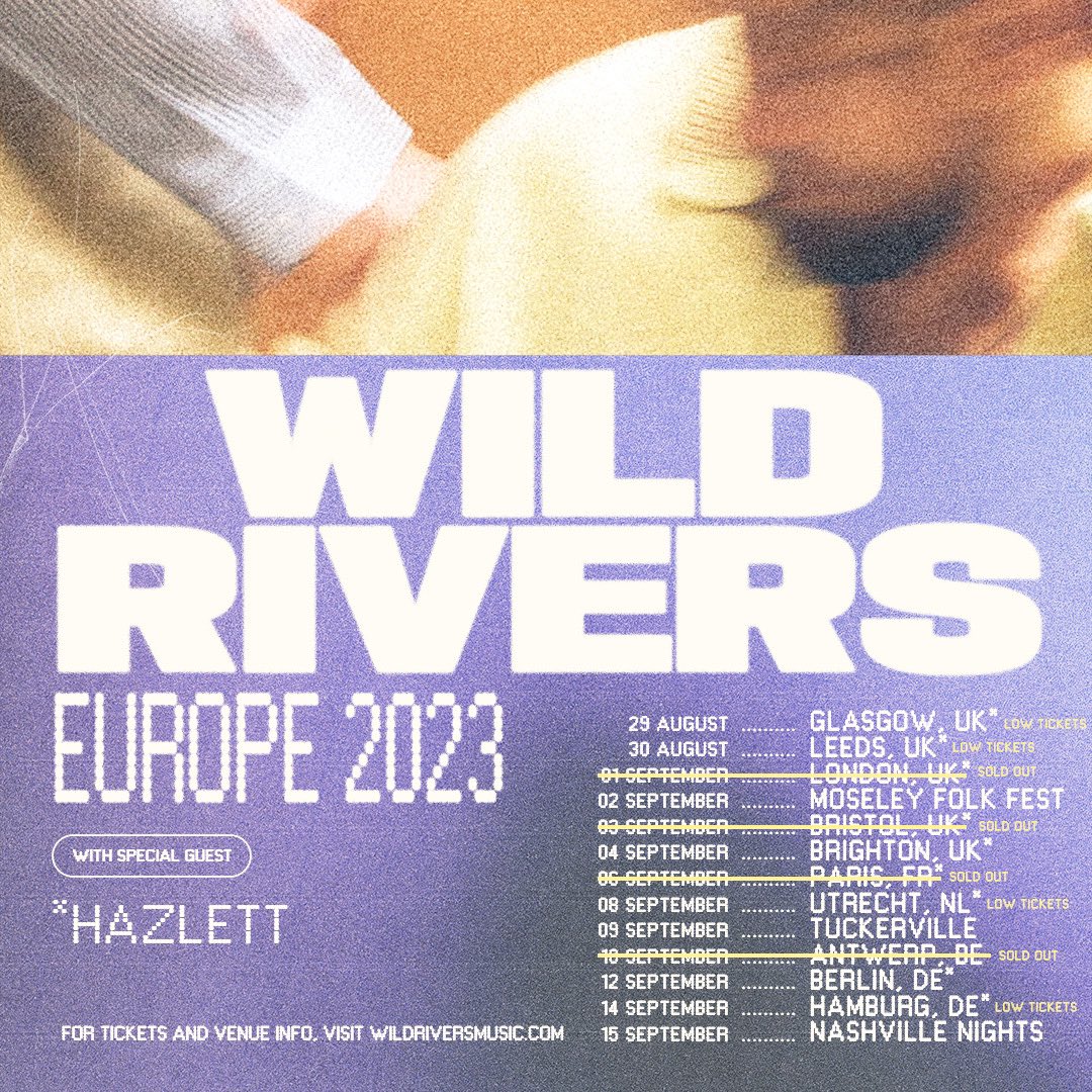 JUST OVER A WEEK til we head to the UK/Europe for tour. Tix are goin quick grab them at wildriversmusic.com/tour