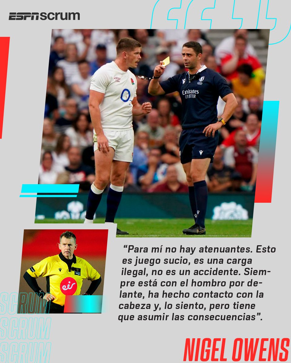 ScrumESPN's tweet photo. 👨‍⚖️🗣️ En su columna en Wales Online, el reconocido árbitro fue tajante con la infracción que cometió Owen Farrell. https://t.co/IROPQZ6Eqs
