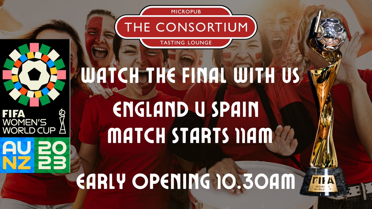 consortiumlouth's tweet photo. It’s the Women's World Cup final today. We will be opened from 10:30am for the final at 11am. #consortium #Louth #WomensWorldCup #Final https://t.co/IG8tBWSVSI