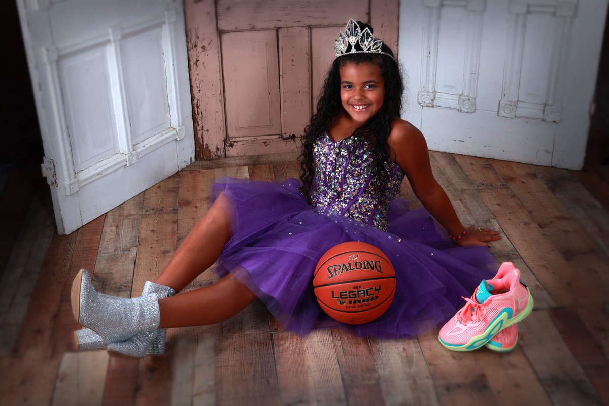 Laken Price (@vb_coachlake) on Twitter photo “My headband is my crown. My sneakers are my heels. The court is my ballroom. My sweat is my glitter. And the basket is my date. I’m a basketball princess.”
LaDayiah wanted a mini “Basketball Princess” photo shoot for her birthday. Possibly the next <a href="/Reese10Angel/">Angel Reese</a> Bayou Barbie? “My headband is my crown. My sneakers are my heels. The court is my ballroom. My sweat is my glitter. And the basket is my date. I’m a basketball princess.”
LaDayiah wanted a mini “Basketball Princess” photo shoot for her birthday. Possibly the next <a href="/Reese10Angel/">Angel Reese</a> Bayou Barbie?