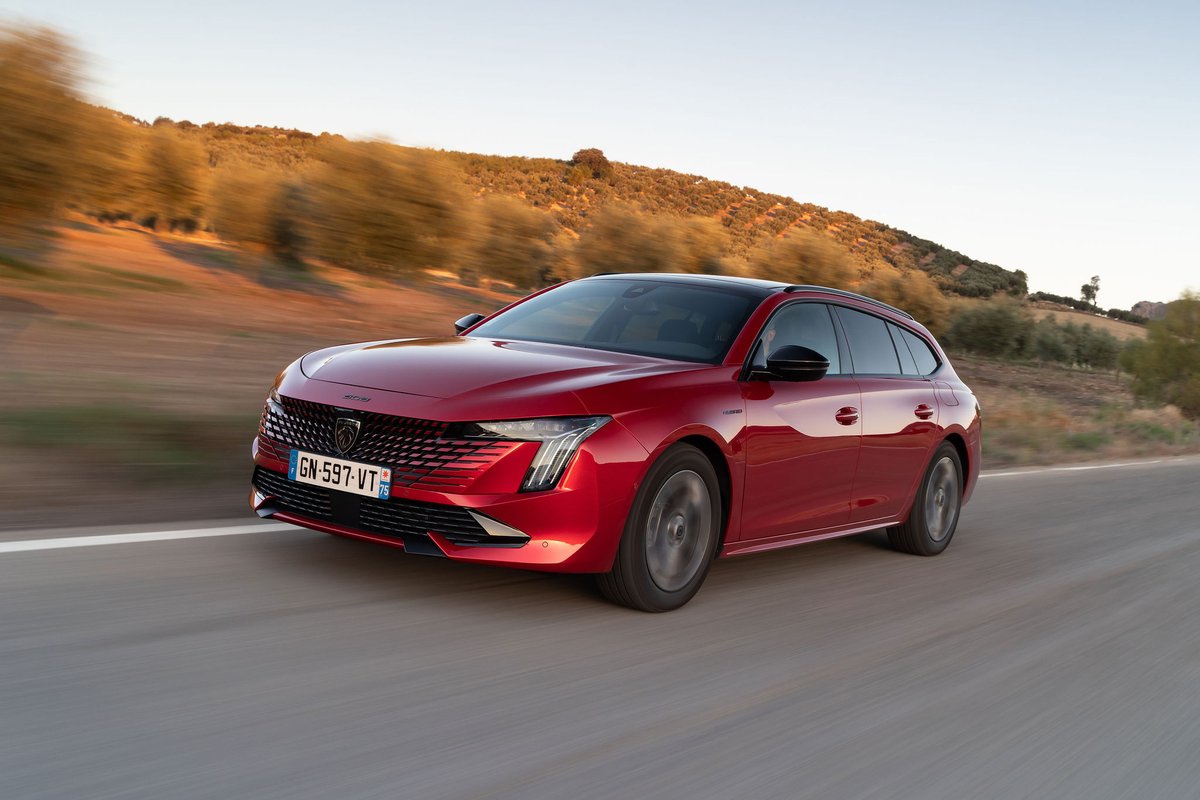 Peugeot's tweet image. Tame the road from the wheel of the new #Peugeot508SW #PlugInHybrid