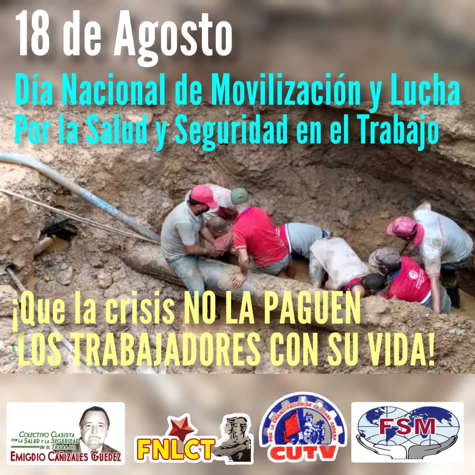 #18agosto
#SaludEnElTrabajo
¡Que se cumpla la LOPCYMAT!
¡Que la crisis no la paguen los trabajadores con su vida!
¡Respeto a los delegados de prevención!
Salud también son salarios y condiciones dignas de trabajo.
¡Gobierne quien gobierne los derechos se defienden!