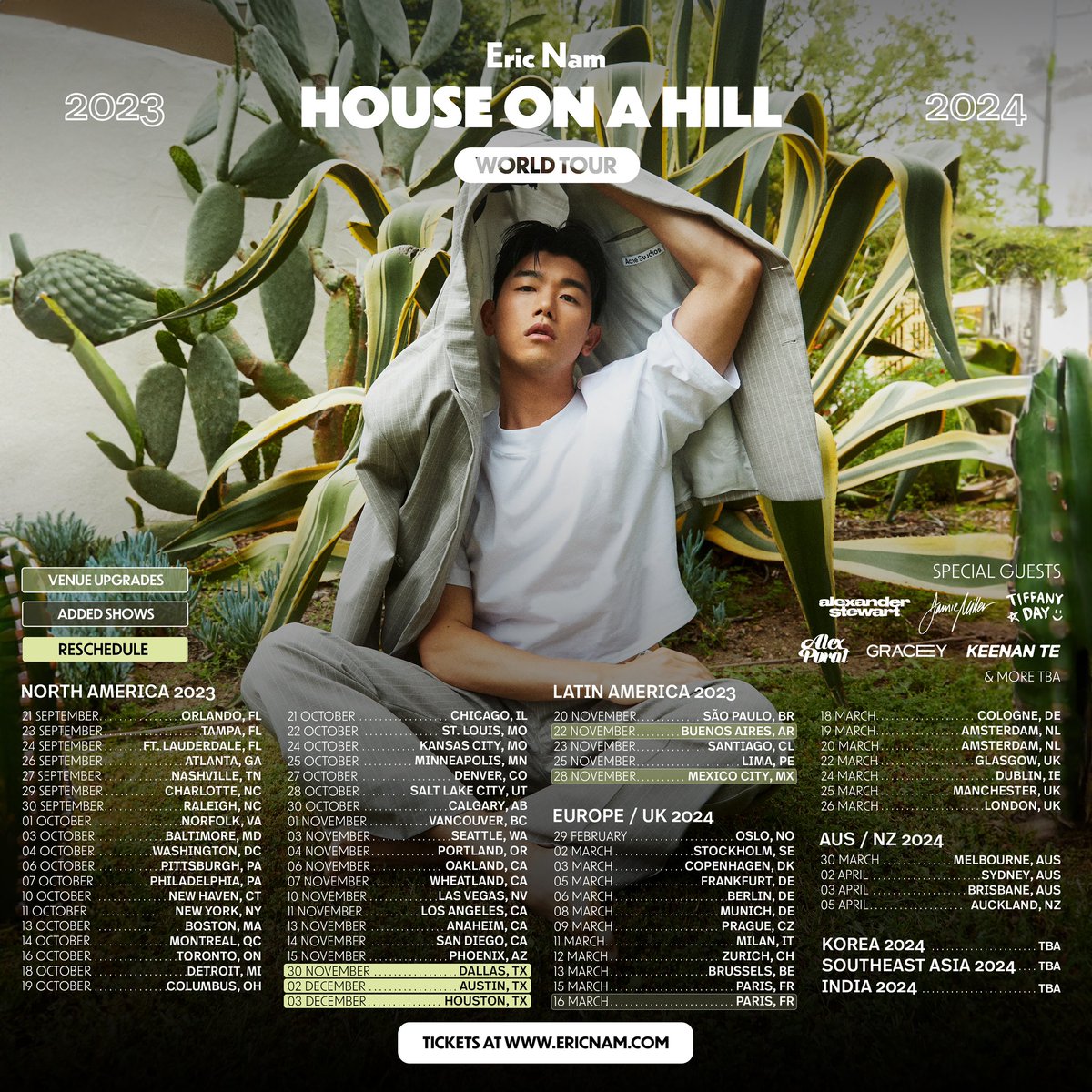 🚨Eric Nam Tour Updates (a thread!)🚨
‌
• Dallas, Austin, and Houston dates have been moved to 11/30, 12/02, &amp; 12/03 (see below for detailed explanation).
‌
• Buenos Aires and Mexico City venues have been upgraded.

• 2nd show added in Paris.
‌
• Many Asia dates coming very