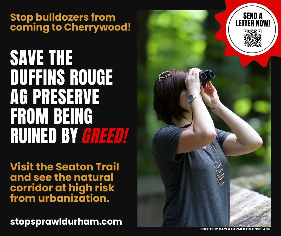DON'T DELAY! Use our *easy to send* + *customizable* letter tool to reach provincial leaders + Mayor of #Pickering.
actionnetwork.org/letters/51dc8a…

Next, contact Premier, Ministers Clark + Bethlenfalvy, and Mayor Ashe. More details and a suggested script here: facebook.com/StopSprawlDurh…