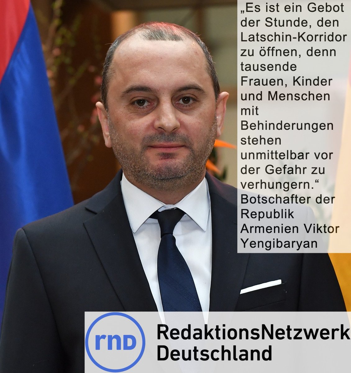 „Aserbaidschan benutzt Hunger als Waffe, diese Tatsache ist international bekannt“, sagte Yengibaryan (<a href="/vikyeng/">Viktor Yengibaryan</a>) dem RedaktionsNetzwerk Deutschland (RND) 
rnd.de/politik/berg-k…
<a href="/RND_de/">RND</a> 
<a href="/JanEmendoerfer/">Jan Emendörfer</a>