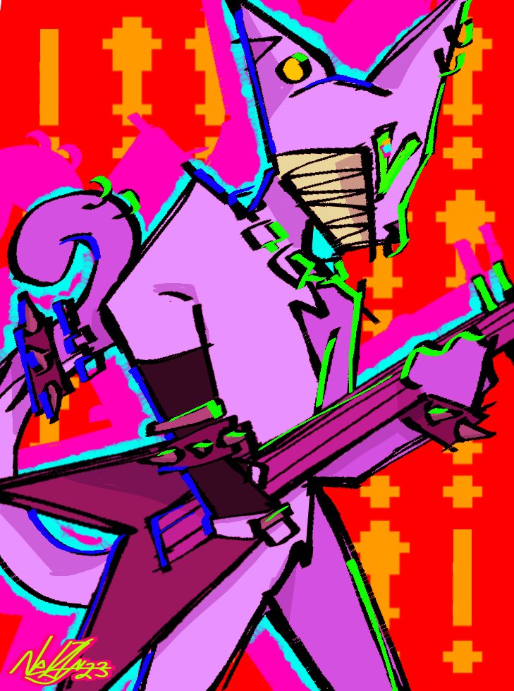 __Idk_wtf1__'s tweet photo. Plushie is definitely a Rob Zombie fan x3 

[ #furry #doodle #rock ] https://t.co/1XUNs9TU6E