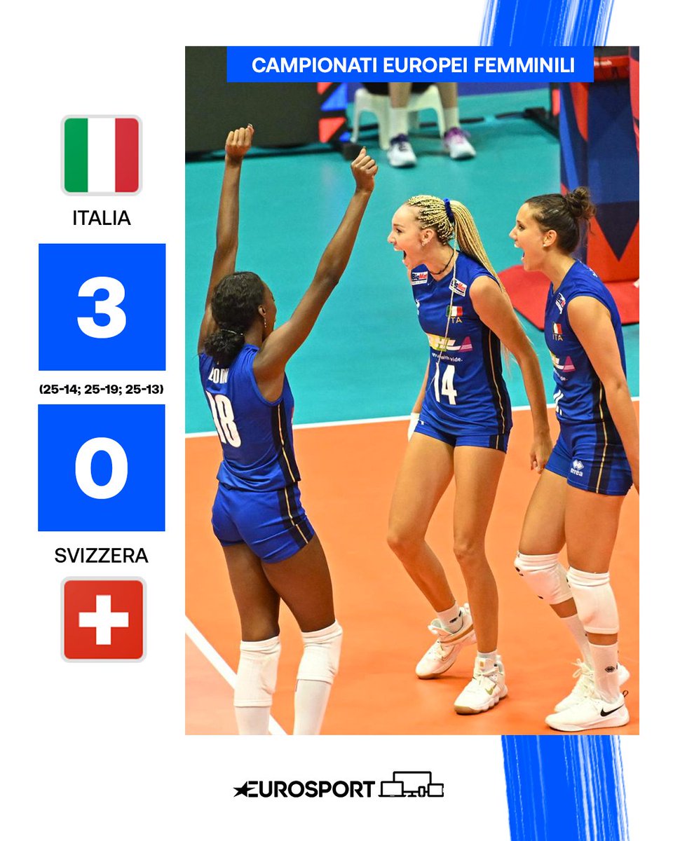 SECONDA VITTORIA PER LE AZZURRE 💪🏐🇮🇹

L'Italia supera con un secco 3-0 la Svizzera grazie alle ottime prestazioni di Pietrini e Lubian 🏐🏆

#EurosportVOLLEY | #CEV | #EuroVolley2023 | #Italvolley