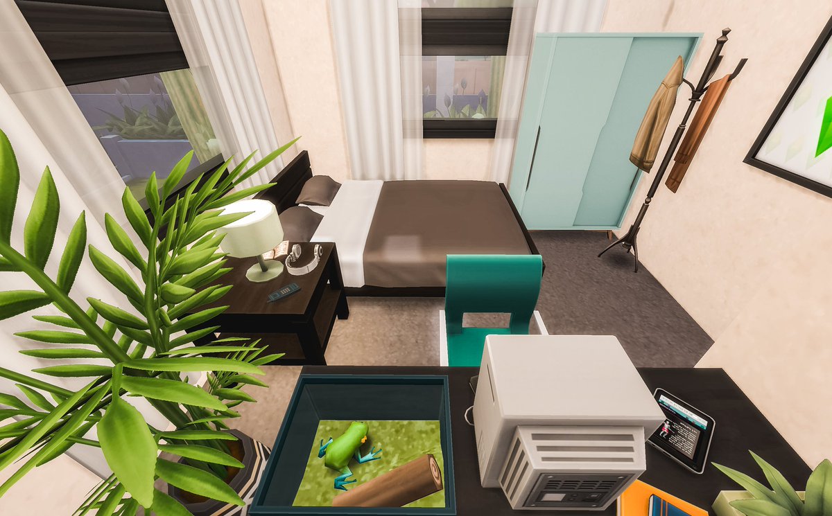 frshpic's tweet photo. Meet my first base game starter home 😍
 "Small Modern Starter Home" on the gallery!...it was a STRUGGLE sticking to a $17.5k budget 💀 
.
Gallery ID: frshpic
.
#thesims4 #ShowUsYourBuilds https://t.co/1ppB1tdXl3
