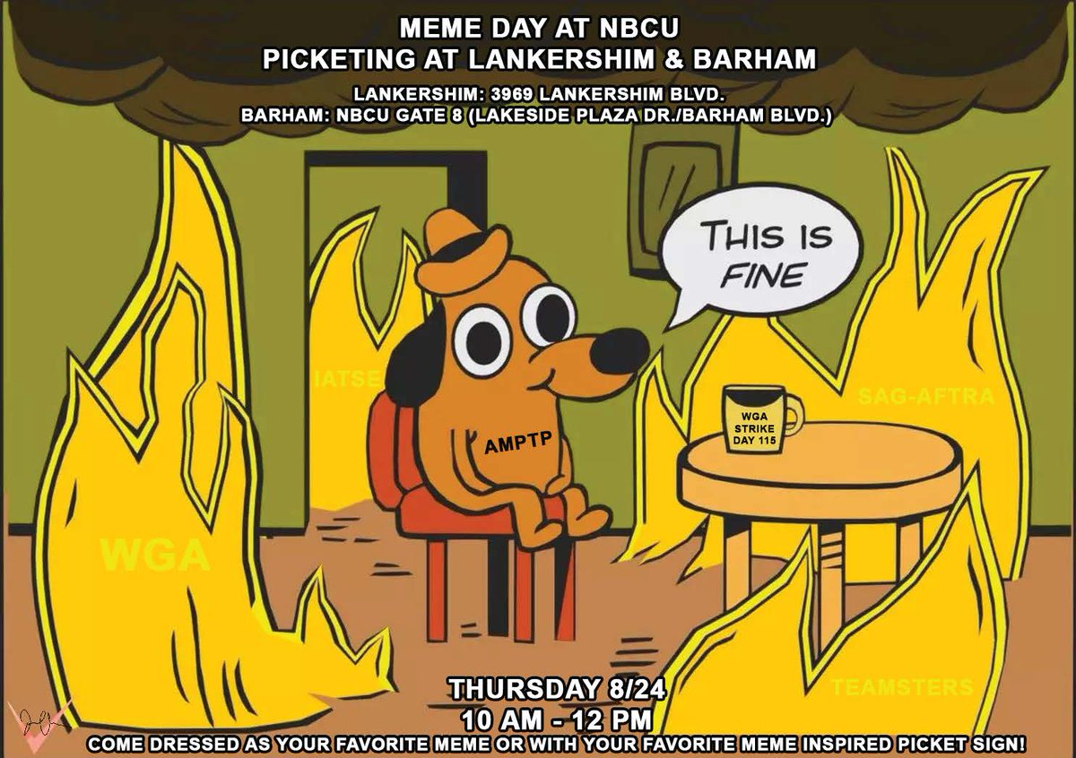 arochewrites's tweet photo. We won't be picketing on Monday due to the tropical storm, so join us at Universal from Tues - Fri next week! Musical Monday is being rescheduled  but be sure to join us for some more great events including Picket Line Prom on Wednesday and Meme Day on Thursday. See you there!🏁 https://t.co/6DZPxcifP3