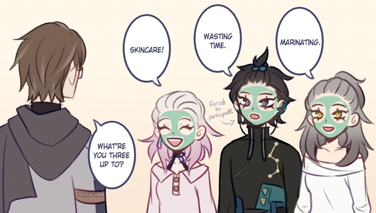 RedCallisto's tweet photo. Skincare!

#HonkaiStarRail #崩壊スターレイル #stelle #danheng #march7th #weltyang https://t.co/w7uOqB2dIA