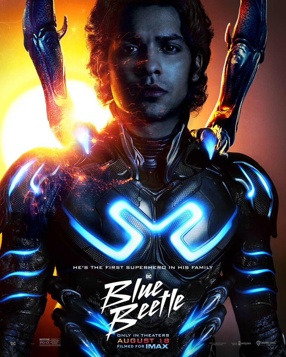 bluebeetle's tweet photo. These #BlueBeetle exclusive art pieces are out of this world. 💙 Witness these electric visuals on the big screen. Get your tickets now - NOW PLAYING only in theaters: https://t.co/9yqtkqXOrc https://t.co/mGhwkD40QN