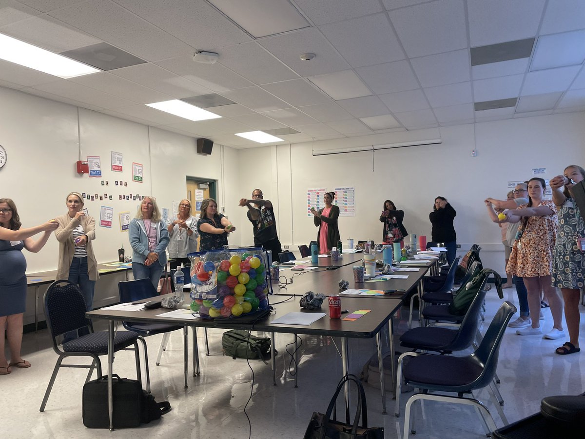 FCPSAdaptedPE's tweet photo. We ended our first week back with Pre-K teachers who were excited to learn how to integrate movement into their classrooms!  Thank you @CLynnDonnelly &amp; @robbins_fcps for the invite.  Your teachers are excited for the school year!  #YAP #movement #fcpspe #mathmovement https://t.co/i68cTilg0l