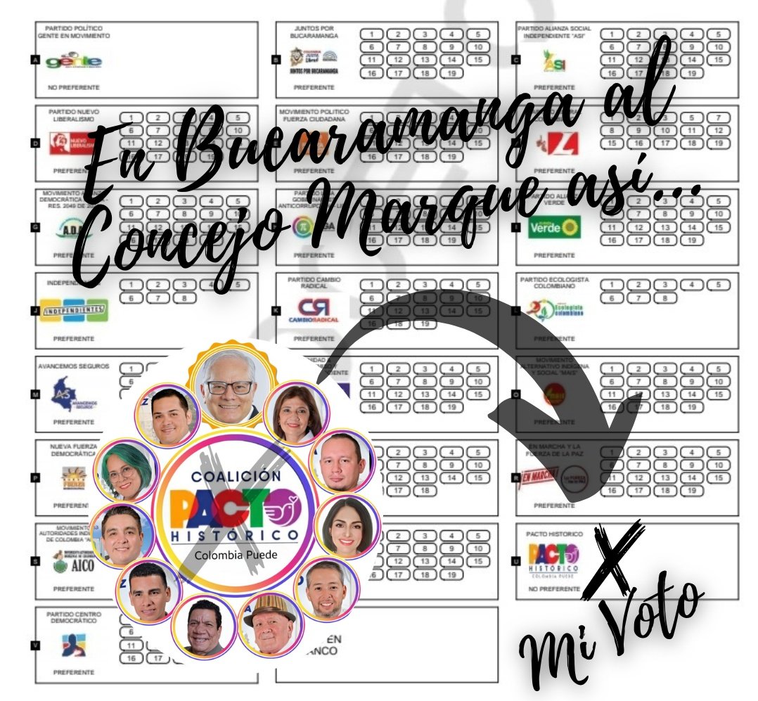 ColResistiendo's tweet photo. 🗳VOTE CONCEJO BUCARAMANGA POR LA LISTA DEL #PACTOHISTÓRICO, MARCANDO SOLAMENTE  EL LOGO. https://t.co/Joba1u94pu