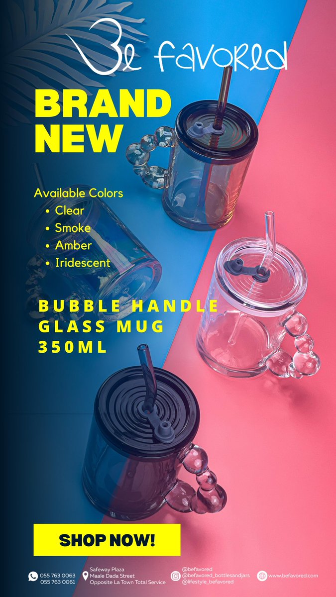 BeFavoredShop's tweet image. Our delightful mug features a charming bubbled handle and is sure to put a smile on your face every time you reach for it. It’s the perfect gift for anyone who wants to begin each day with a bit of class. #newarrivals 
#bubblehandle #glassmug #smoke #amber #iredescent