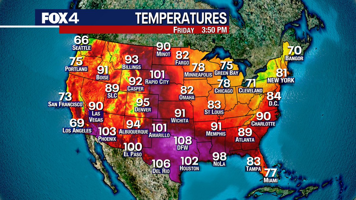 "We win!" Dallas is the hottest spot in the entire United States this afternoon.