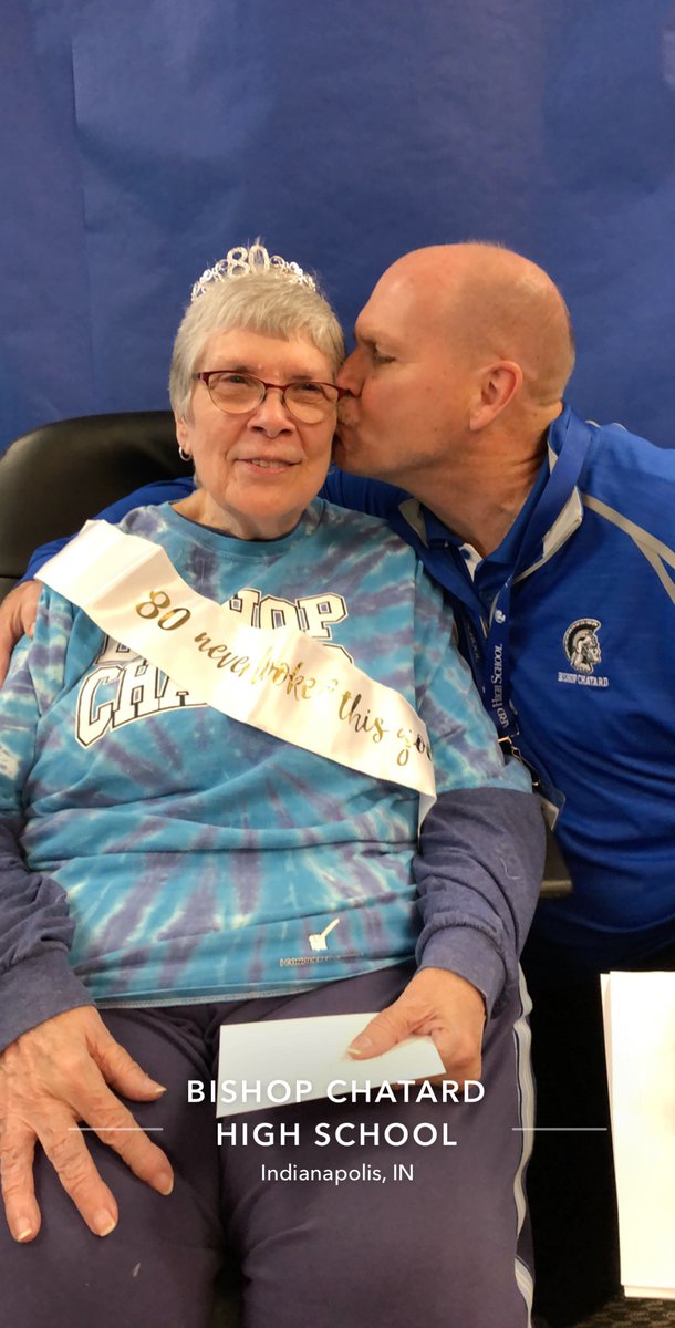Heaven got a good one today! Longtime friend and <a href="/BishopChatardHS/">Bishop Chatard High School</a> legend, Barb Gaffney, passed away earlier today. She worked at BCHS for 37 years - still working there on her 80th birthday, when this picture was taken. What a gift she was to so many.