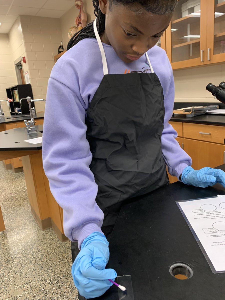 ShimekaD's tweet photo. Students examined onion cells and cheek cells under the microscope to gather evidence regarding the similarities and differences between plant and animal cells. @SWPatriots @BibbSchools #southwestblessed #everydayubuntu #builtforbibb https://t.co/5Sc2D0Aucn