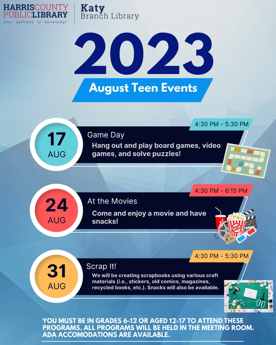 KatyLibrary's tweet image. #katybranchlibrary #katyteens #hcpl #hcplteens