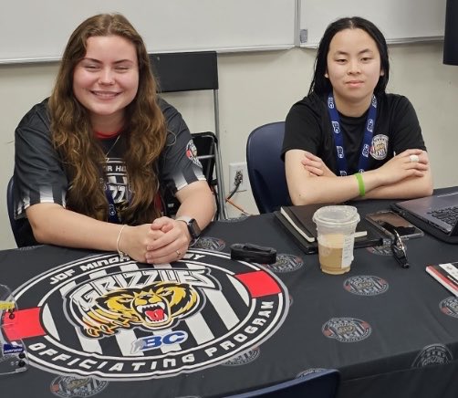 Juan de Fuca Minor Hockey Summer Officiating Coaches include Samantha Kingcott &amp; Cheyenne Norman preparing for the last session in Langford. #morethandroppingpucks