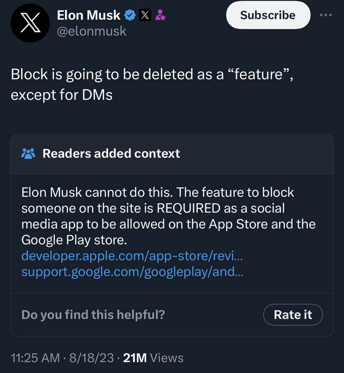 Elon got Community Noted