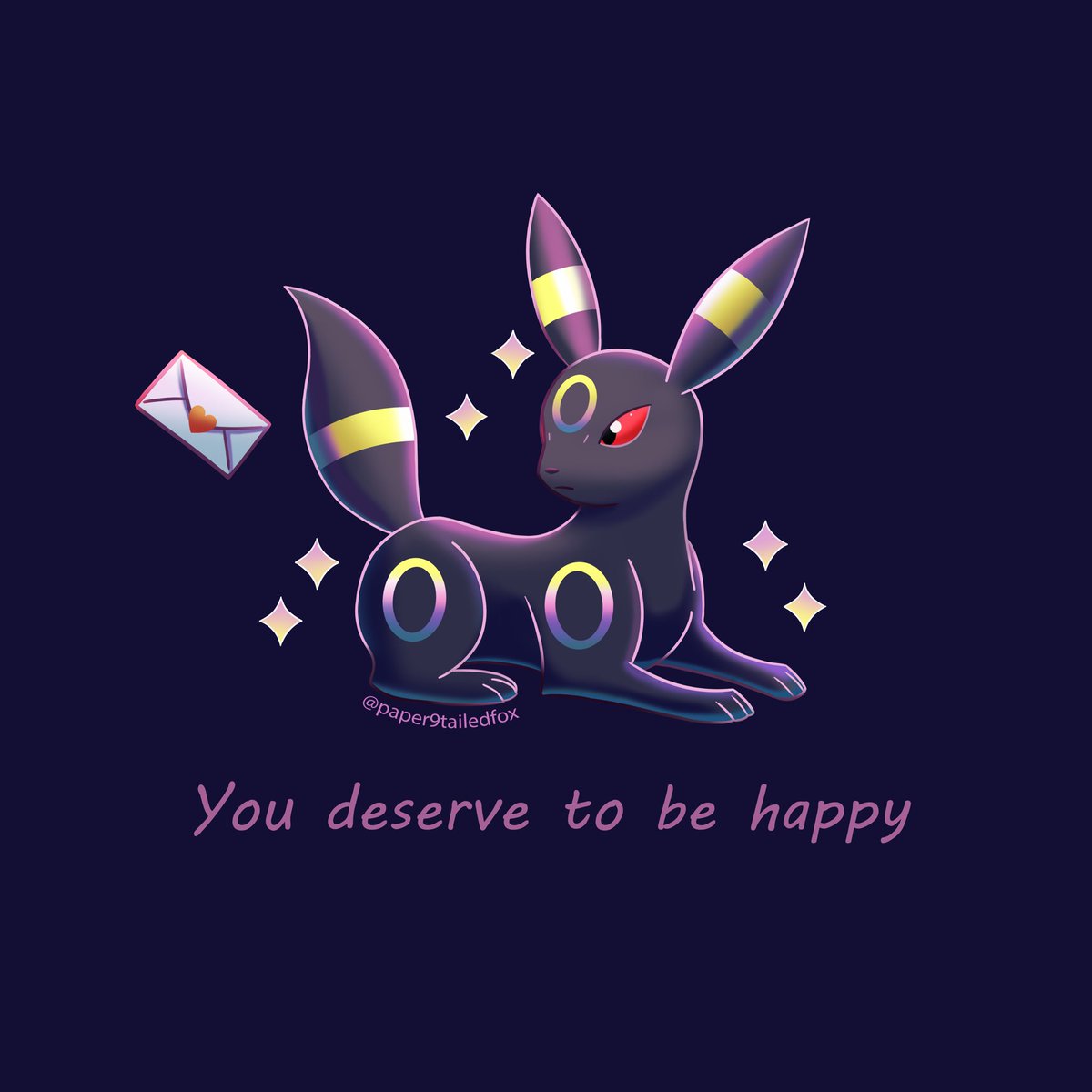 paper9tailedfox's tweet photo. “You deserve to be happy.”

#umbreon #pokemonart #pokemon #eeveelution https://t.co/lPmrUFHwRg