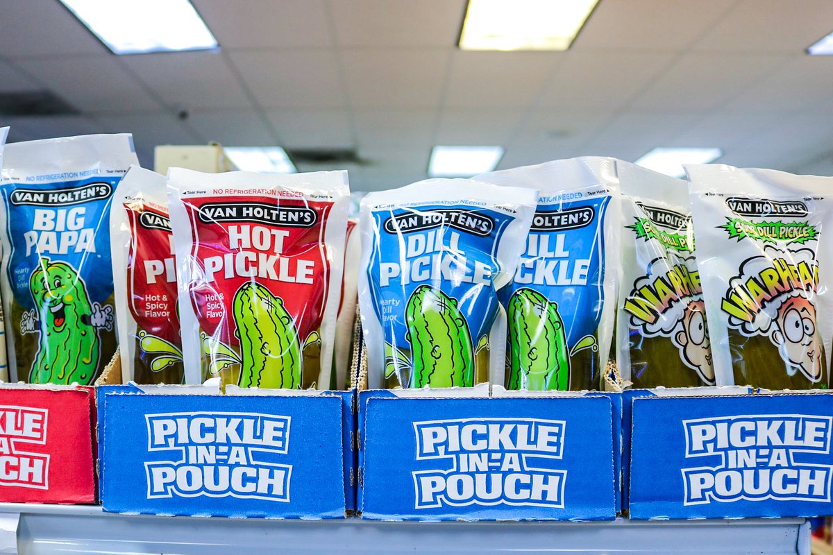 Summer isn’t complete without a delicious Pickle in a Pouch🥒
What’s your favorite?? 
@pickleInApouch 
#vanholten #pickleinapouch #pickletime #summertime #fremontmarketlv #fremontmarket #downtownlasvegas #marketstore #kitchen #foodideas #lasvegas #tgif #explorepage