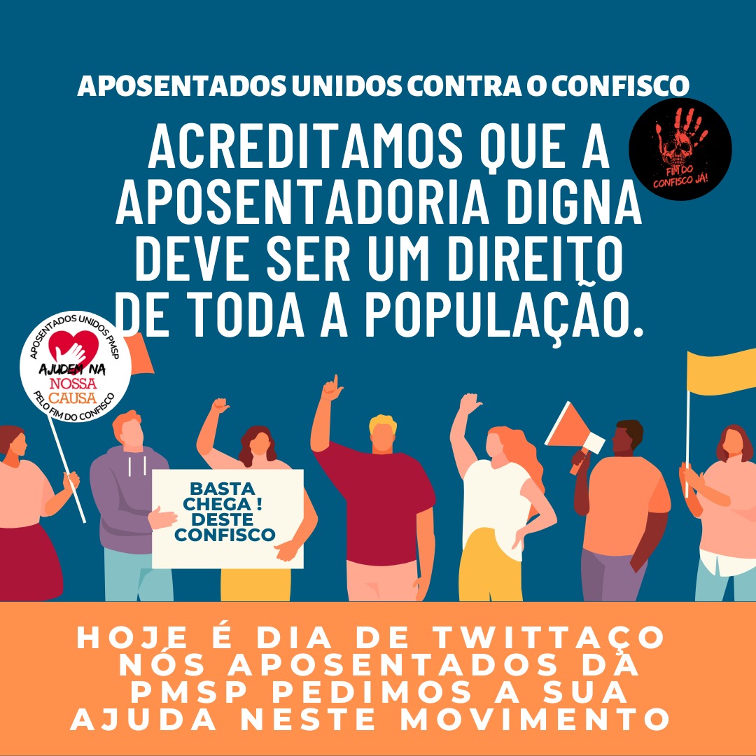 <a href="/robeuman/">Roberto Suman ★彡 🇧🇷🚩</a> "Os aposentados PMSP pedem justiça e respeito, fora o confisco das nossas aposentadorias.
Esse confisco é  péssimo,  inacreditável uma ameaça aos idosos!!
Revogação urgente do confisco 

#LulaTrabalhoEPaz
#RicardoNunesMente"
Vamos juntos sempre